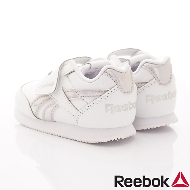 Reebok頂級童鞋 皮質炫銀邊飾運動鞋款 NI022白(寶寶段)