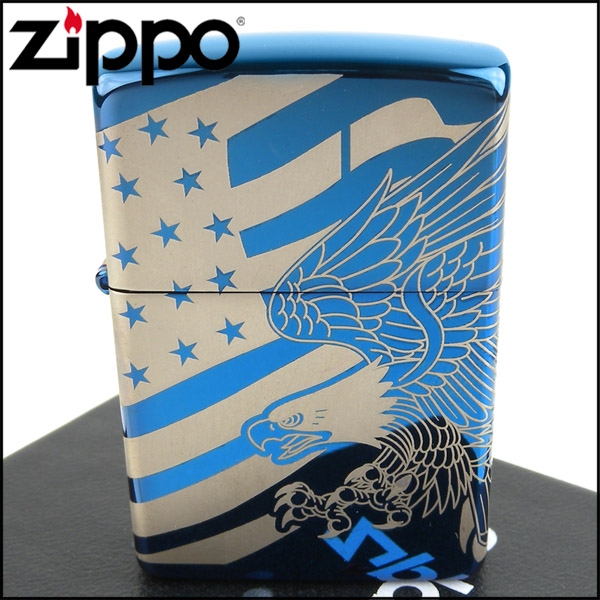 ZIPPO 美系~Patriotic Design-美國國旗鷹圖案-4面連續雷射雕刻加工