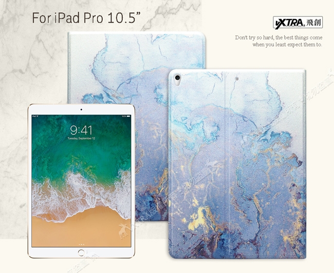 VXTRA iPad Pro 10.5吋 大理石紋 糖絲質感平板保護皮套 保護殼