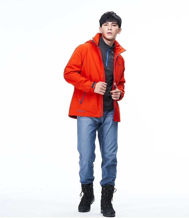 【ATUNAS 歐都納】男款GORE-TEX防水防風單件式外套A-G1821M橘紅