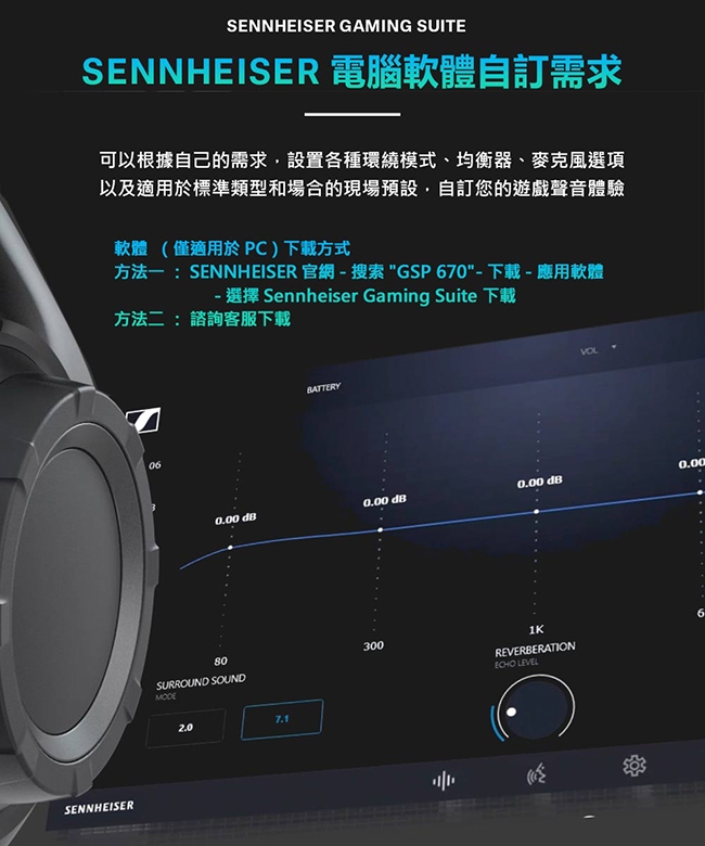 SENNHEISER 森海塞爾 GSP 670 封閉式無線藍牙電競耳機麥克風