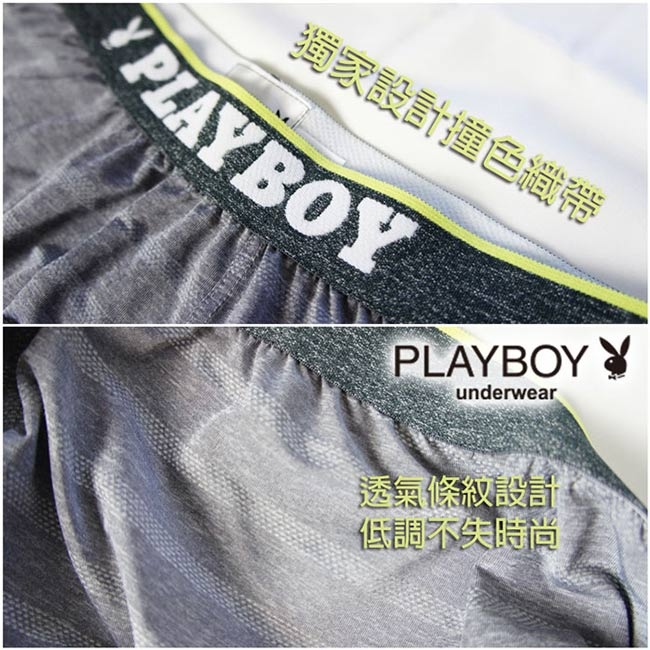 PLAYBOY男內褲 韓系輕時尚條紋三角褲-單件-麻黑