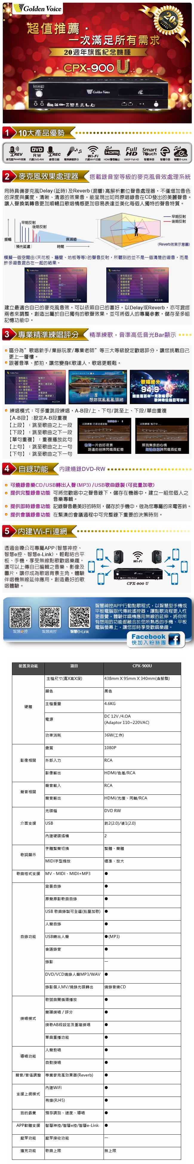 【金嗓】驚豔歌王卡拉OK超值組 CPX-900 U