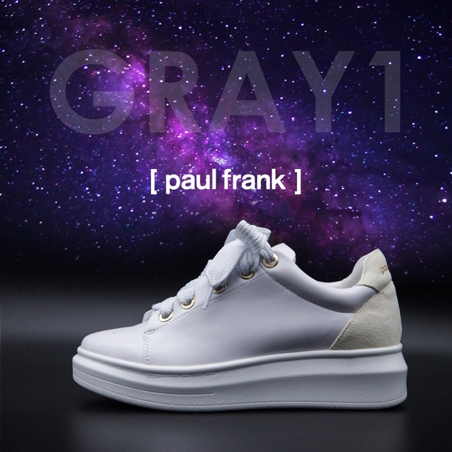 paul frank - 厚底雙色鞋帶休閒女鞋 - GRAY