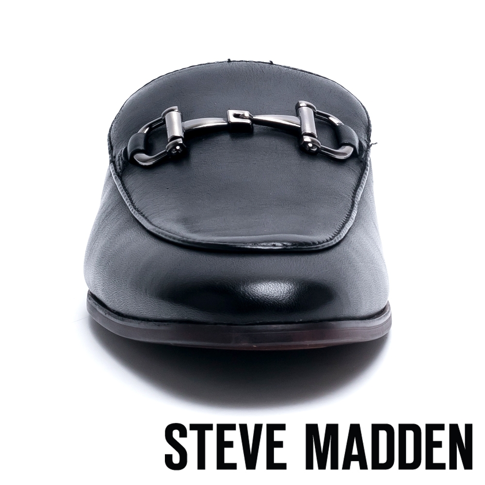 STEVE MADDEN-DAZZLING 男士雅痞馬銜扣穆勒鞋-黑色