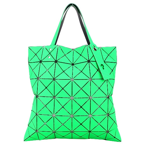 ISSEY MIYAKE 三宅一生 BAOBAO 斜紋三角方格6x6透光手提包-綠