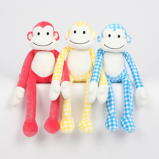 Yvonne Collection 猴子造型小抱枕-紅細條紋