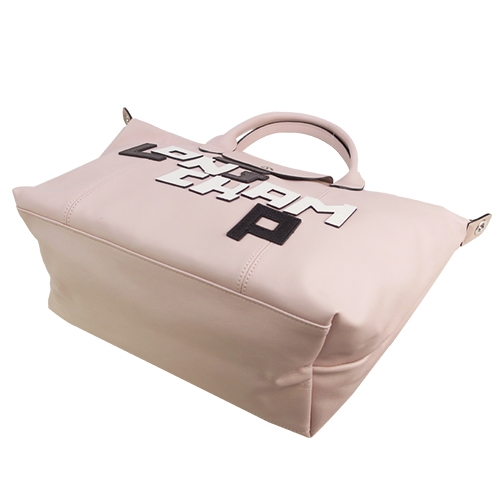 LONGCHAMP Le Pliage Cuir LGP小羊皮短把折疊水餃包(中/玫瑰粉)