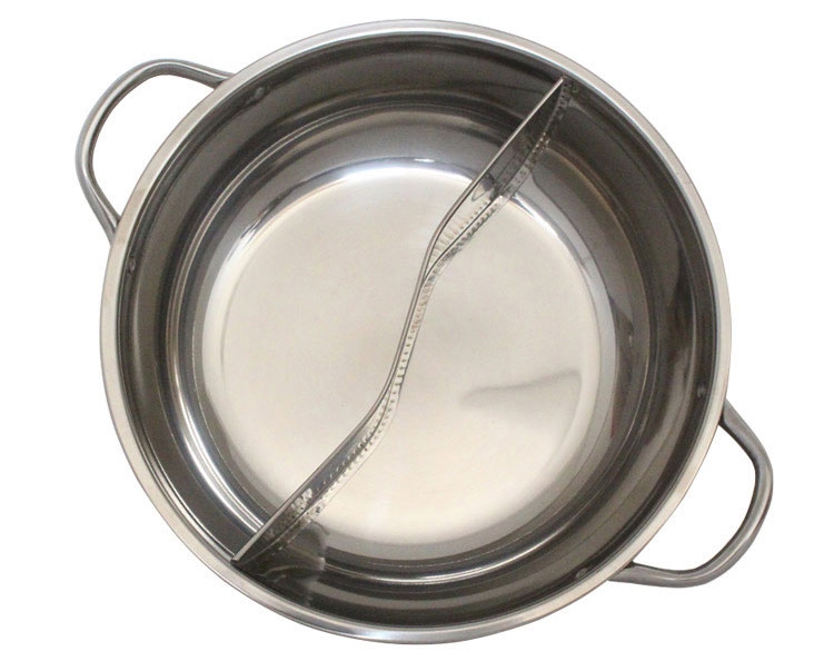 晶輝鍋具-家用電磁爐不鏽鋼鴛鴦鍋雙耳加厚火鍋專賣店販售32公分 (F1010-32)
