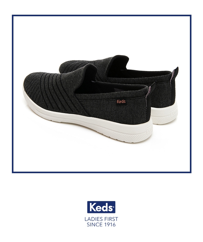 Keds STUDIO HART 完美包覆輕量斜紋休閒鞋-黑色