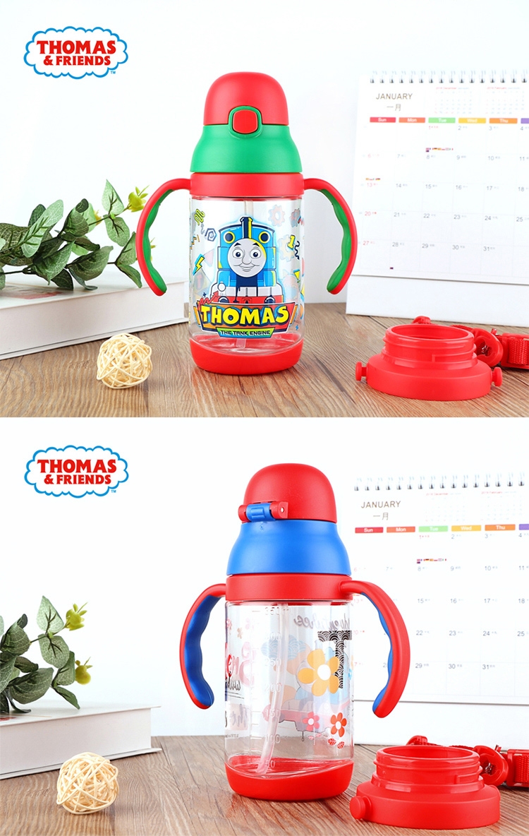 【優貝選】湯瑪士 THOMAS 學習把手/水壺背帶 兩用式兒童吸管水壺350ML