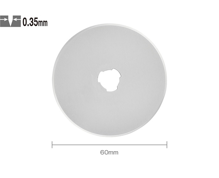 日本製造OLFA滾輪式圓形替刃60mm圓型刀片RB60-5(5片入;高碳鋼)