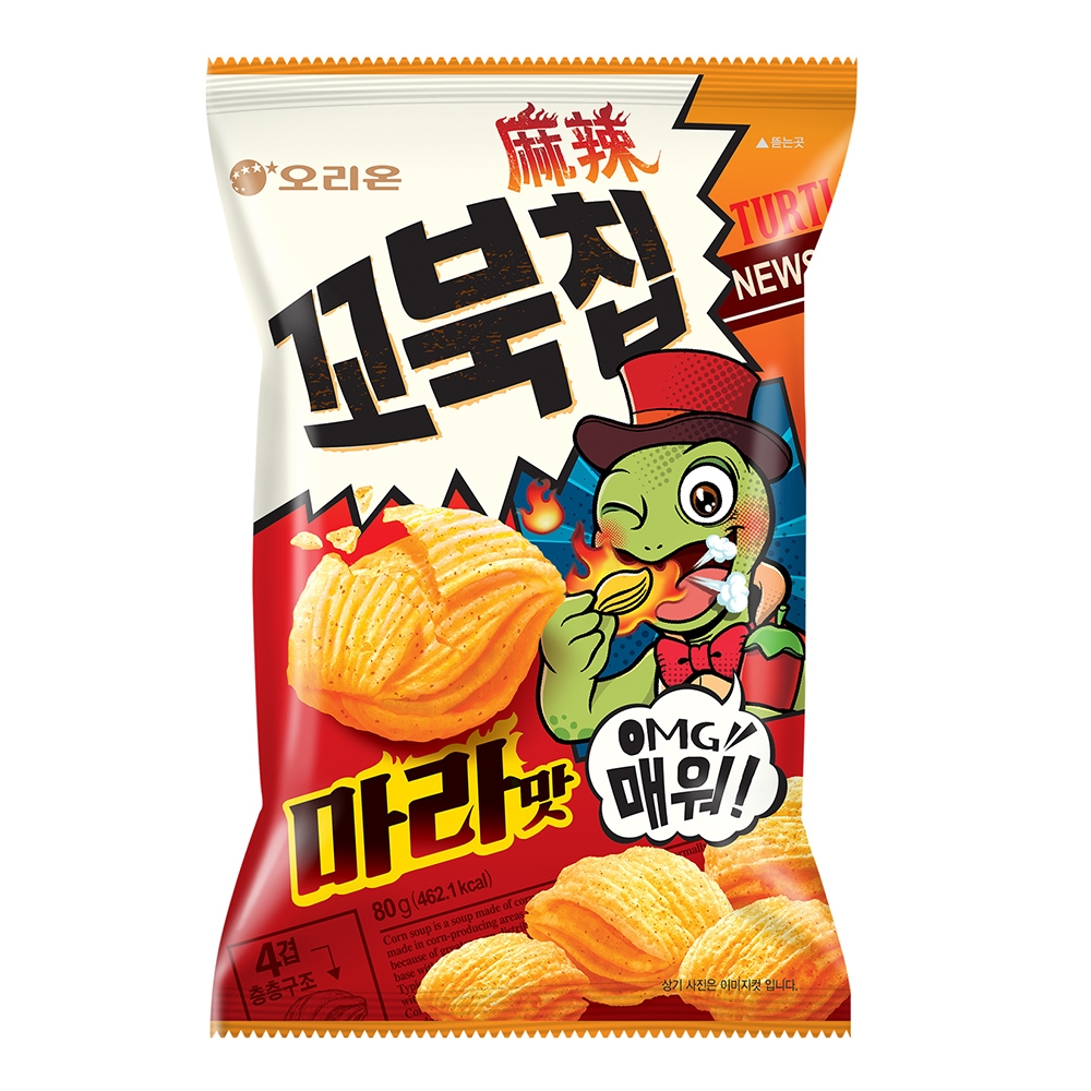 好麗友 烏龜玉米脆片-麻辣味(80gx12包/箱)