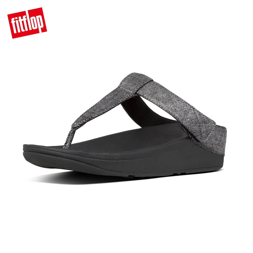 FitFlop MINA DENIM TOE THONGS 靚黑色