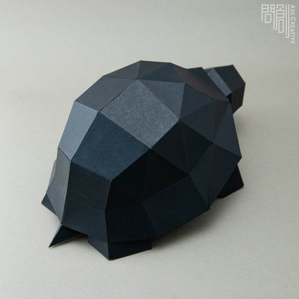 問創設計 DIY手作3D紙模型 禮物 擺飾 小動物系列-小烏龜擺飾