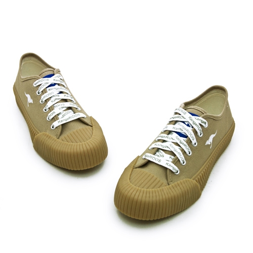 KangaROOS 帆布厚底餅乾鞋 CRUST 藍標袋鼠鞋系列 棕白 91271