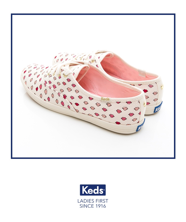 Keds x Kate Spade 聯名款 CHAMPION 嘴唇休閒鞋-白