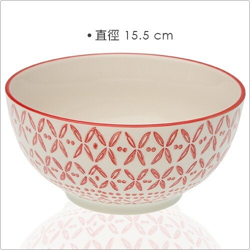 《VERSA》陶製餐碗(葉點紅15.5cm)