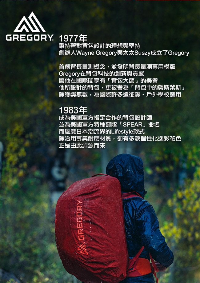 Gregory 60L TETRAD 旅行背包 像素黑