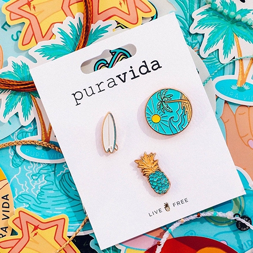 Pura Vida 美國手工 SURF CHECK PIN SET衝浪胸針組