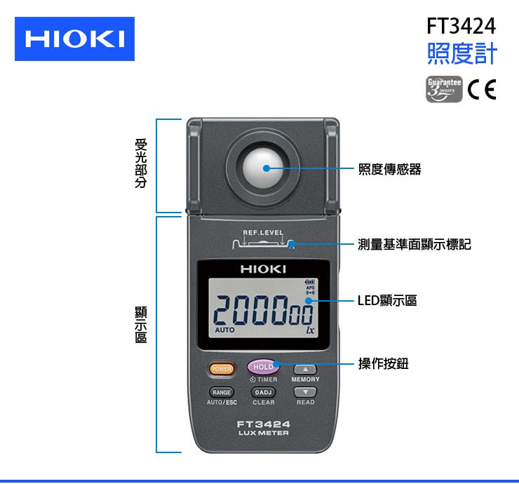 【HIOKI】照度計 – FT3424