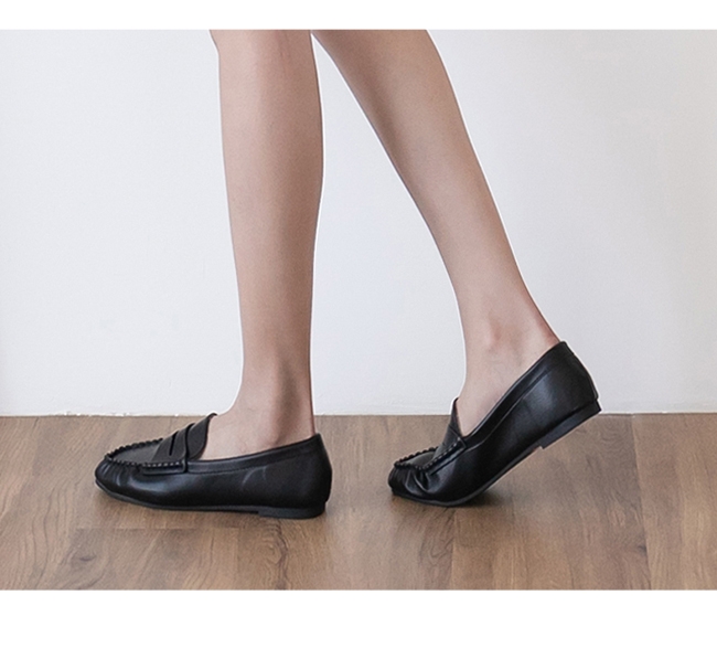 D+AF 質感推薦．經典款超軟平底樂福鞋＊黑