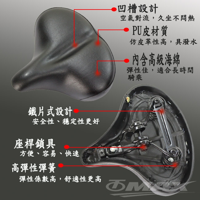 omax新一代自行車大屁股坐墊-快