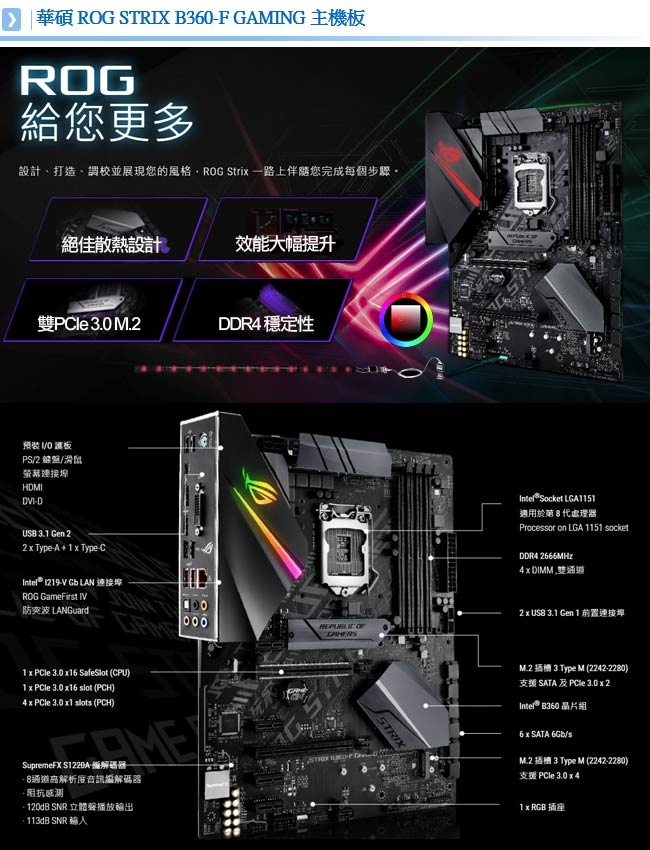 i5_華碩B360平台[武峰勇者]i5-9400F/16G/GTX1650/480G_M2