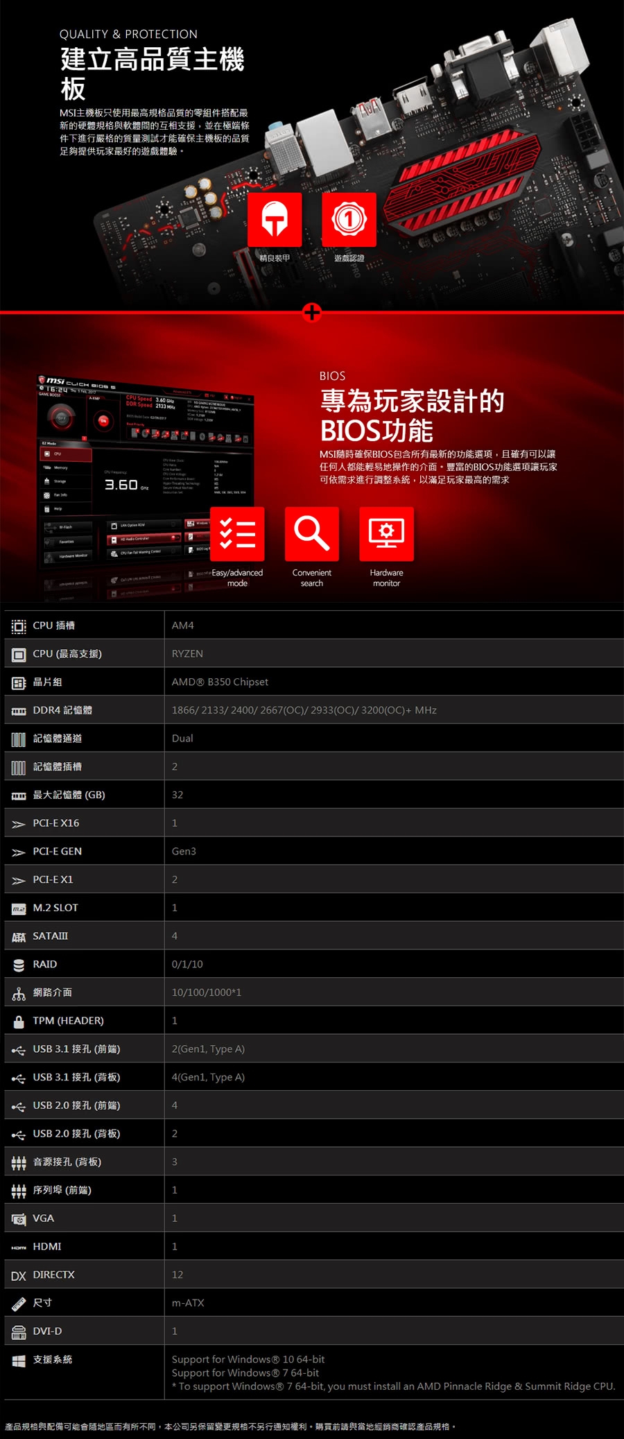 AMD Ryzen5 2400G + MSI B350M 組合套餐