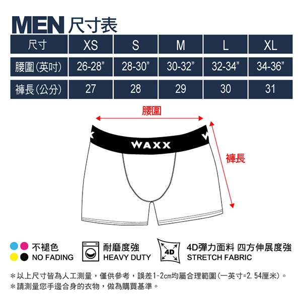 WAXX瘋狂世界設計款運動四角褲男內褲