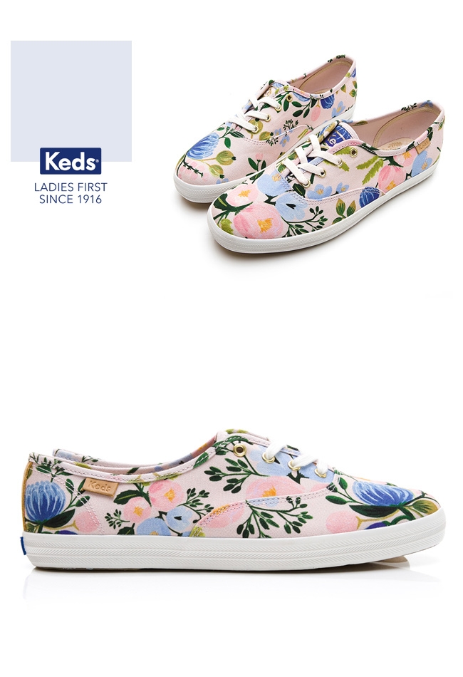 Keds x Rifle Paper CHAMPION 繽紛花卉帆布鞋-粉