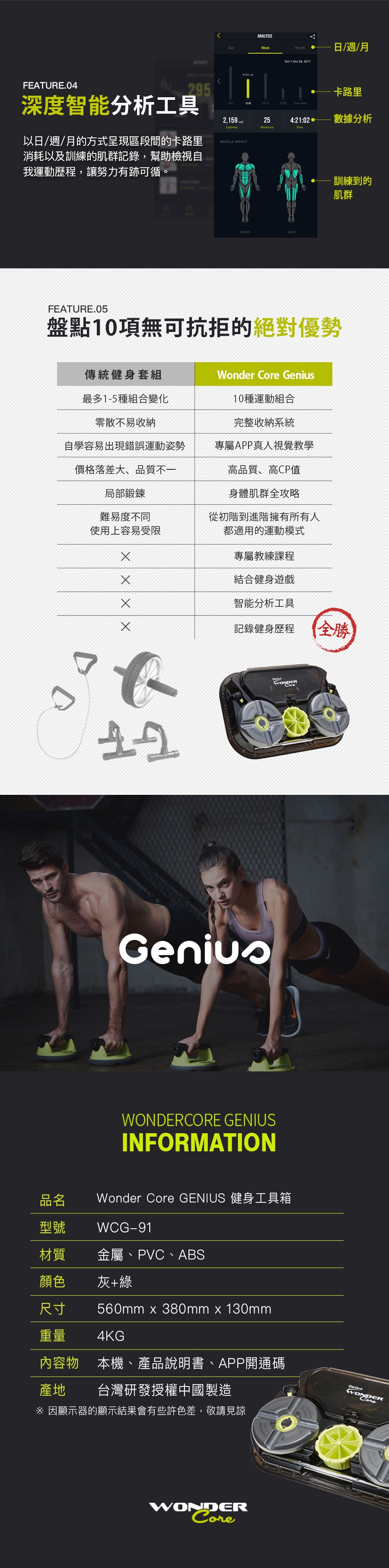 Wonder Core Genius 健身工具箱