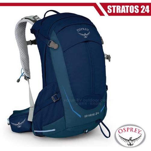 OSPREY 新款 Stratos 24 透氣立體網架健行背包_暗夜藍 R