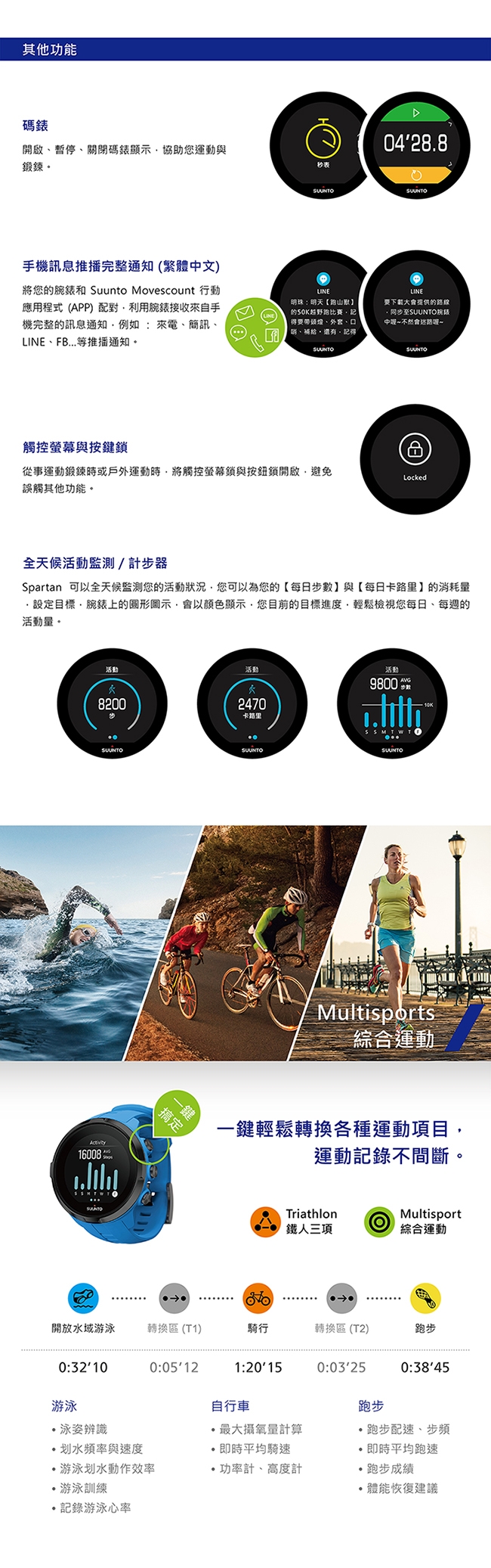 SUUNTO SpartanSportWristHR彩色觸控腕式心率GPS腕錶-經典黑