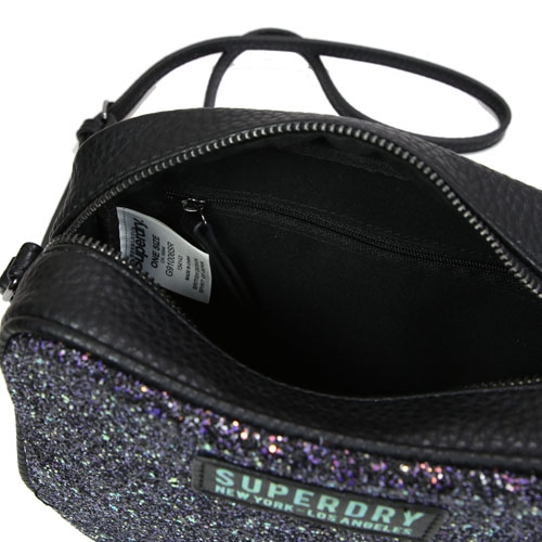 Superdry Delwen Disco 亮片斜背包(黑色)