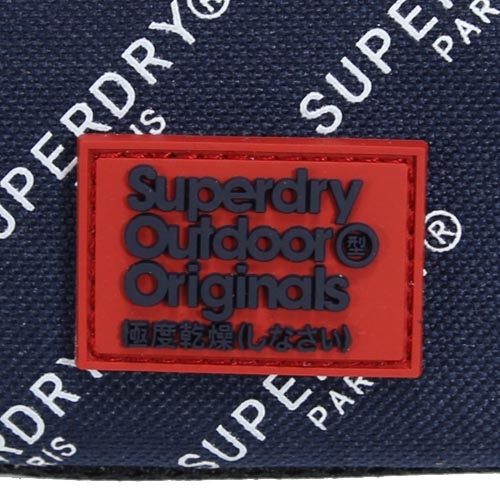 Superdry Printed Waist 滿版LOGO胸掛腰包(印花海軍藍)