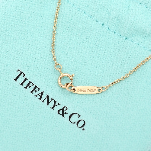 Tiffany&Co. Fleur de Lis 亮鑽鑰匙鏈吊墜18K玫瑰金項鍊