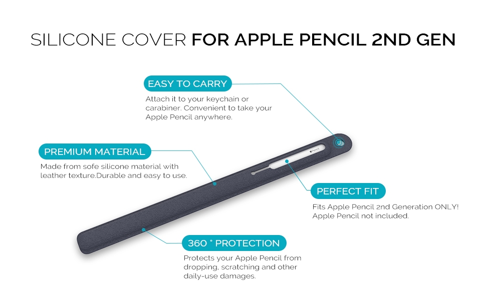 AHAStyle Apple pencil 2代專用 矽膠收納筆套