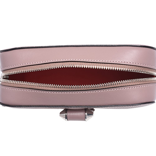 Christian Louboutin Rubylou品牌金屬LOGO拉鍊斜背包(藕粉色)