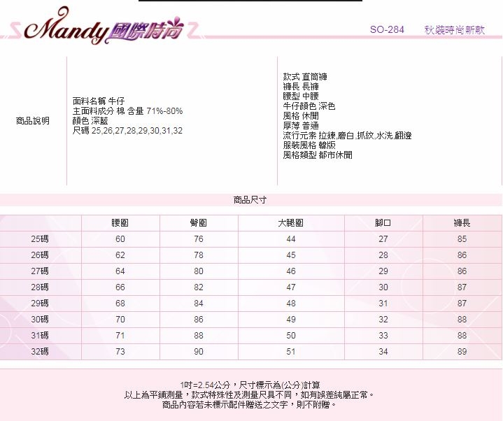 Mandy國際時尚牛仔褲 春夏時尚中腰寬鬆版直筒拼接毛邊牛仔長褲_預購