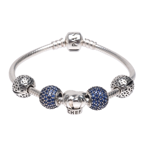 PANDORA 經典Charm Bracelet 925純銀串飾手鐲(銀)