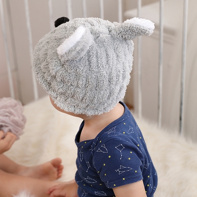 【MORINO摩力諾】超細纖維動物造型速乾兒童浴帽 毛帽(無尾熊)