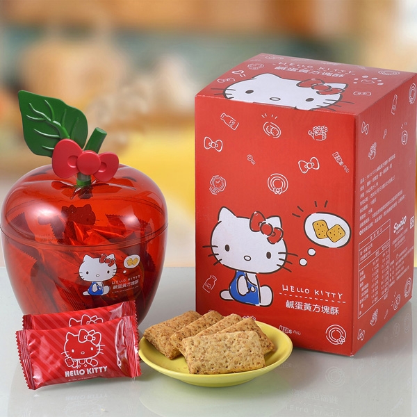 Hello Kitty‧鹹蛋黃方塊酥-蘋果造型禮盒(蛋素)
