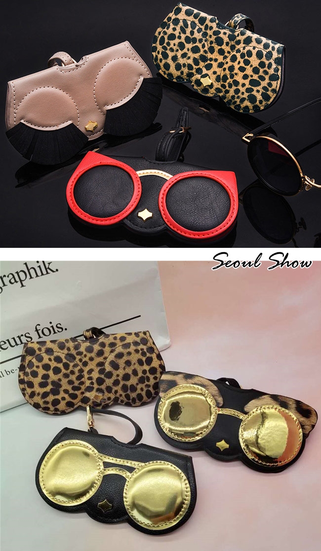 seoul show首爾秀經典豹紋外掛墨鏡收納包光學眼鏡保護夾太陽眼鏡盒