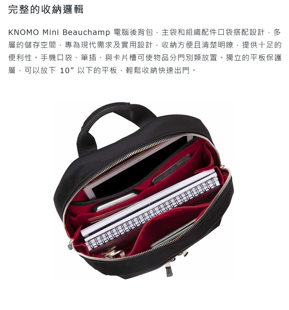 KNOMO 英國 Mini Beauchamp 10吋電腦後背包 - 森林綠