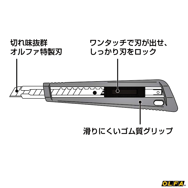 日本OLFA小型美工刀NA-1(A型抗滑握把;替刃9mm;即日本型號170B)