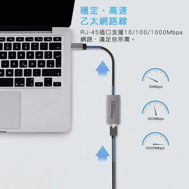 Promate USB-C to Ethernet 網路轉接器(GIGALINK-C)