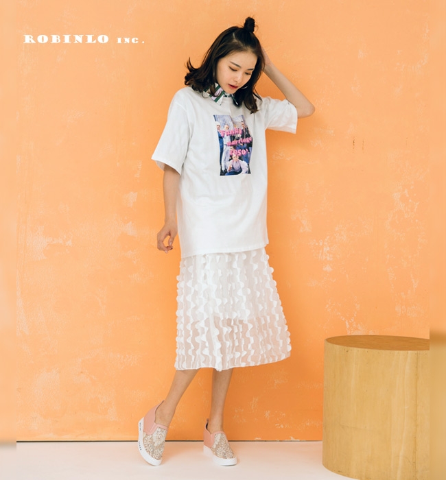 Robinlo 微透性感鑲鑽蕾絲內增高牛皮休閒鞋 粉色