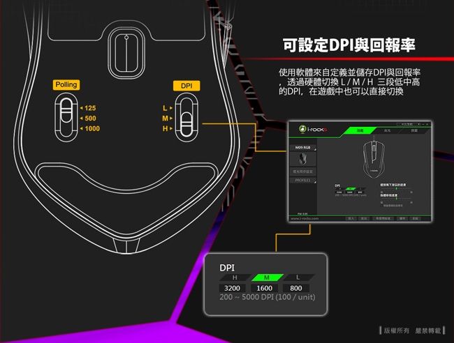 [RGB電競滑鼠] M09 RGB最高5000DPI 遊戲光學滑鼠