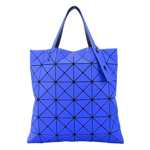 ISSEY MIYAKE 三宅一生 BAOBAO 斜紋三角方格6x6透光手提包-寶藍